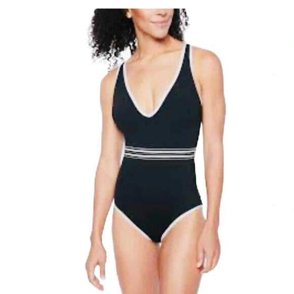 Athleta Gold Coast Solid Black Belted(no belt) Swim Size S - Picture 1 of 10